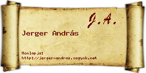 Jerger András névjegykártya